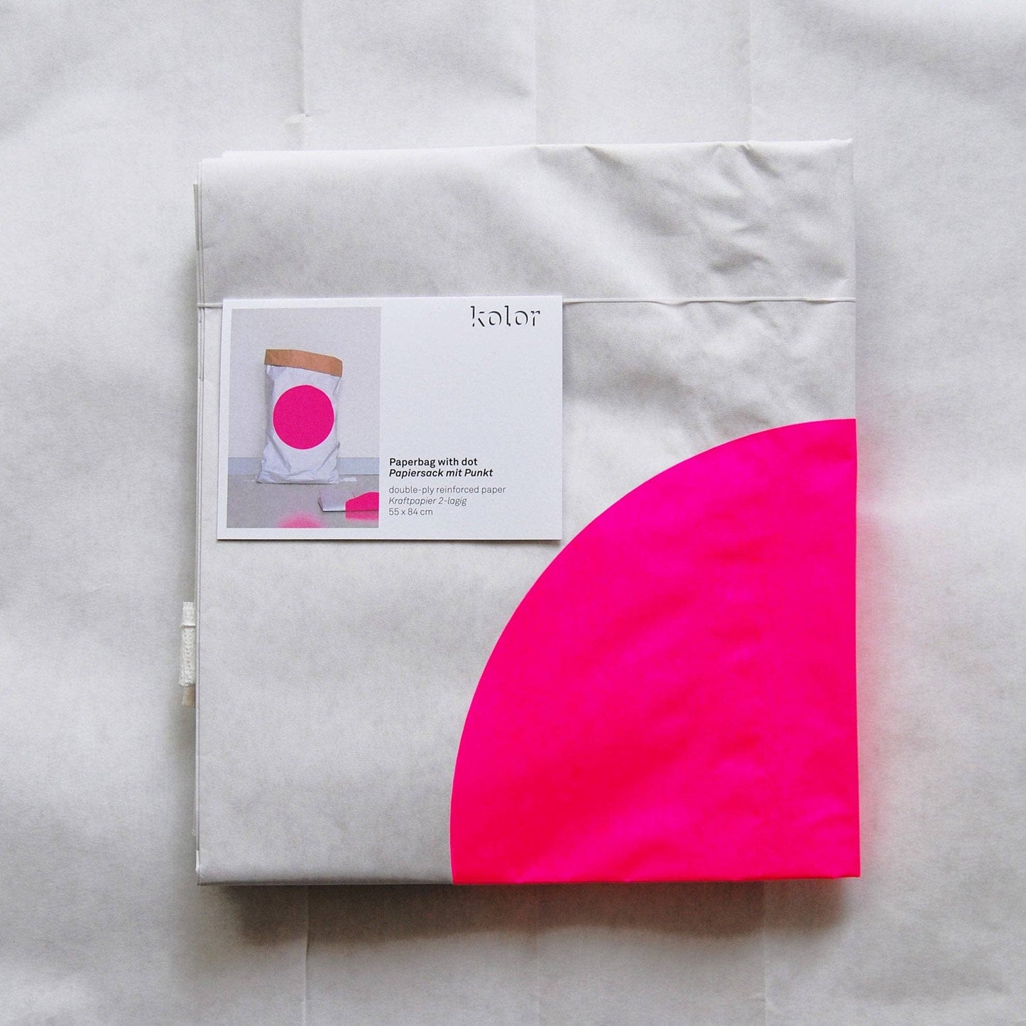 Papiertüte Kreis / Papiertüte Neon PINKER PUNKT