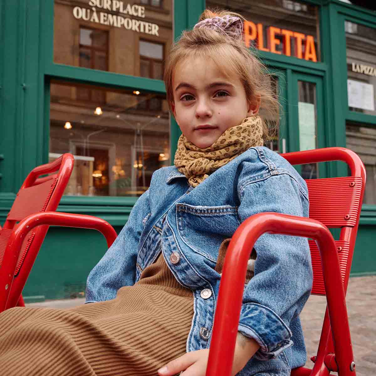 Mini Leopardenmuster Scrunchie in Flieder