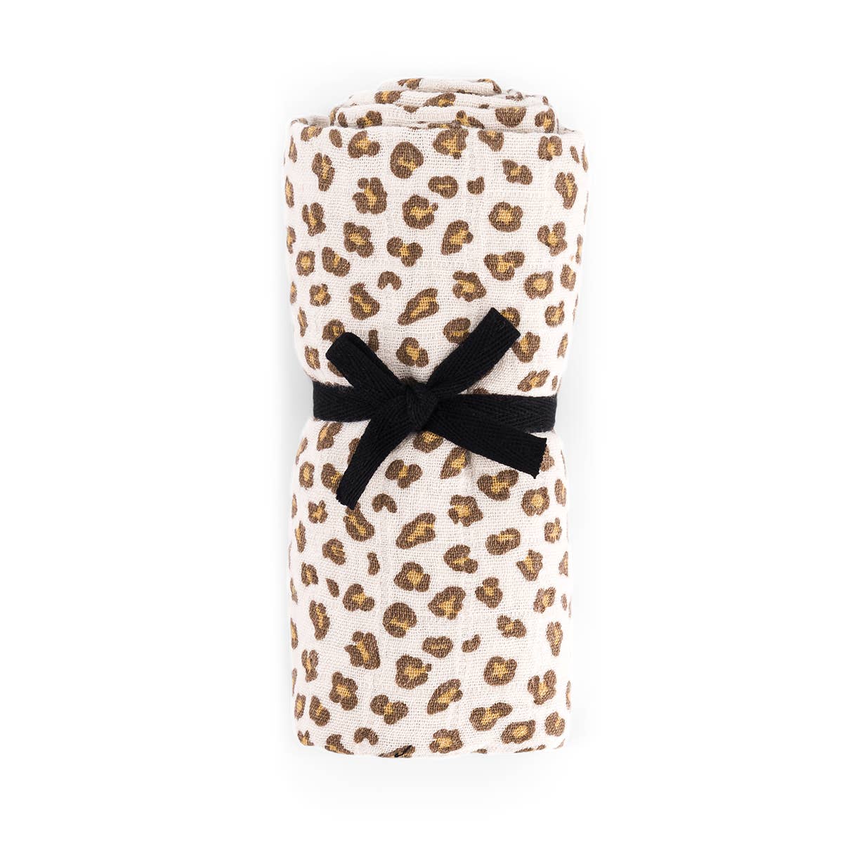 Bianca Mulltuch mit Mini-Leopardenmuster in Greige