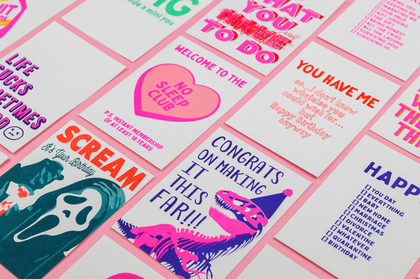 You Have Me Happy Birthday Risograph-Postkarte