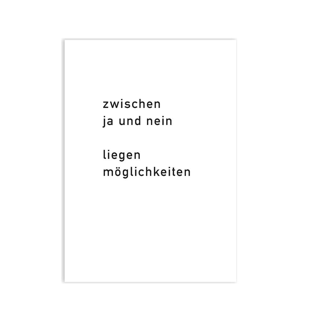 Postkarte Zwischen ja und nein