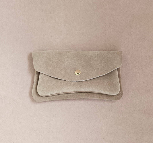 Lederetui in Wildlederoptik - Känguru: Beige