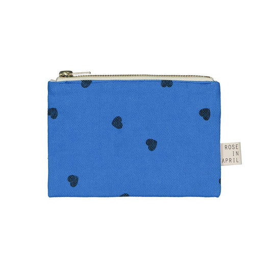 Marie-Geldbörse in griechischem Blau mit Herzmotiv