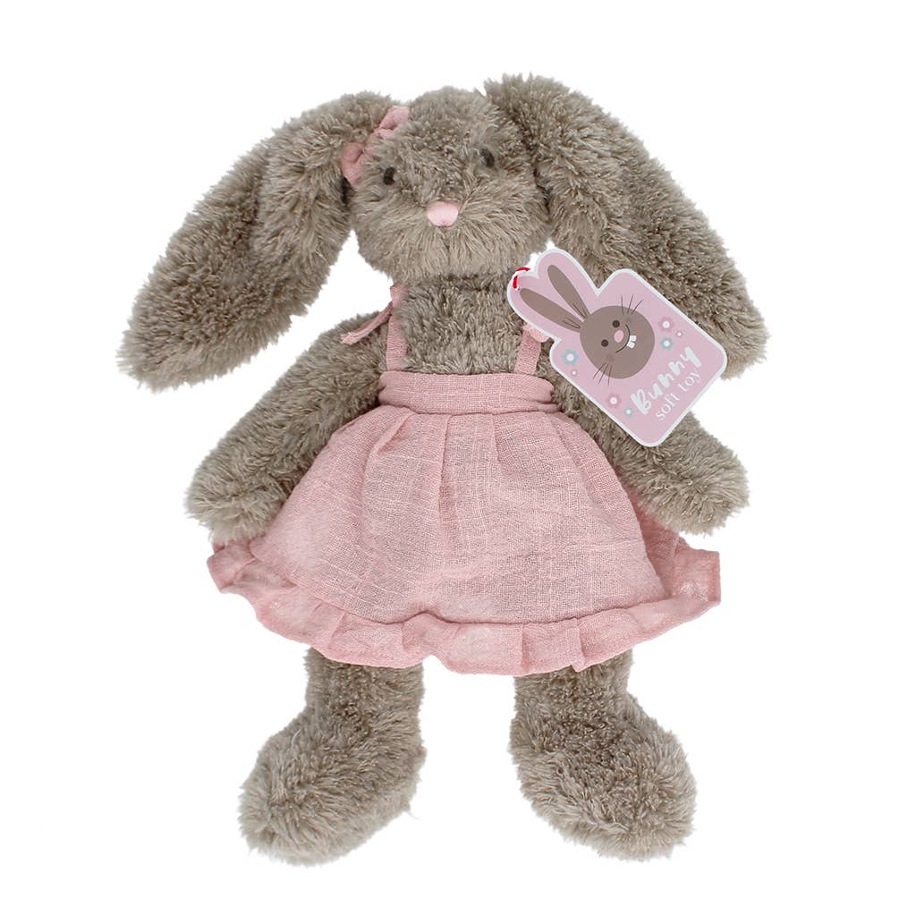 Plüschtier - Hase in einem rosa Kleid