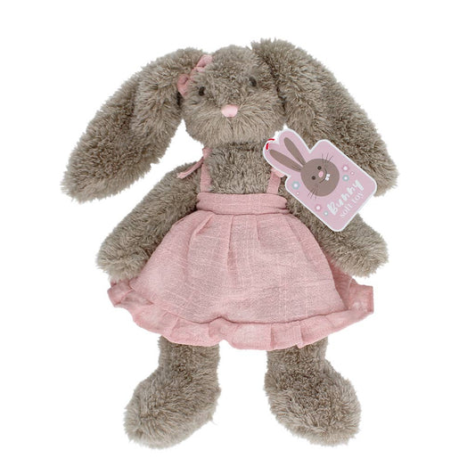 Plüschtier - Hase in einem rosa Kleid