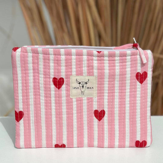 Rosa Make-up-Täschchen mit Herz