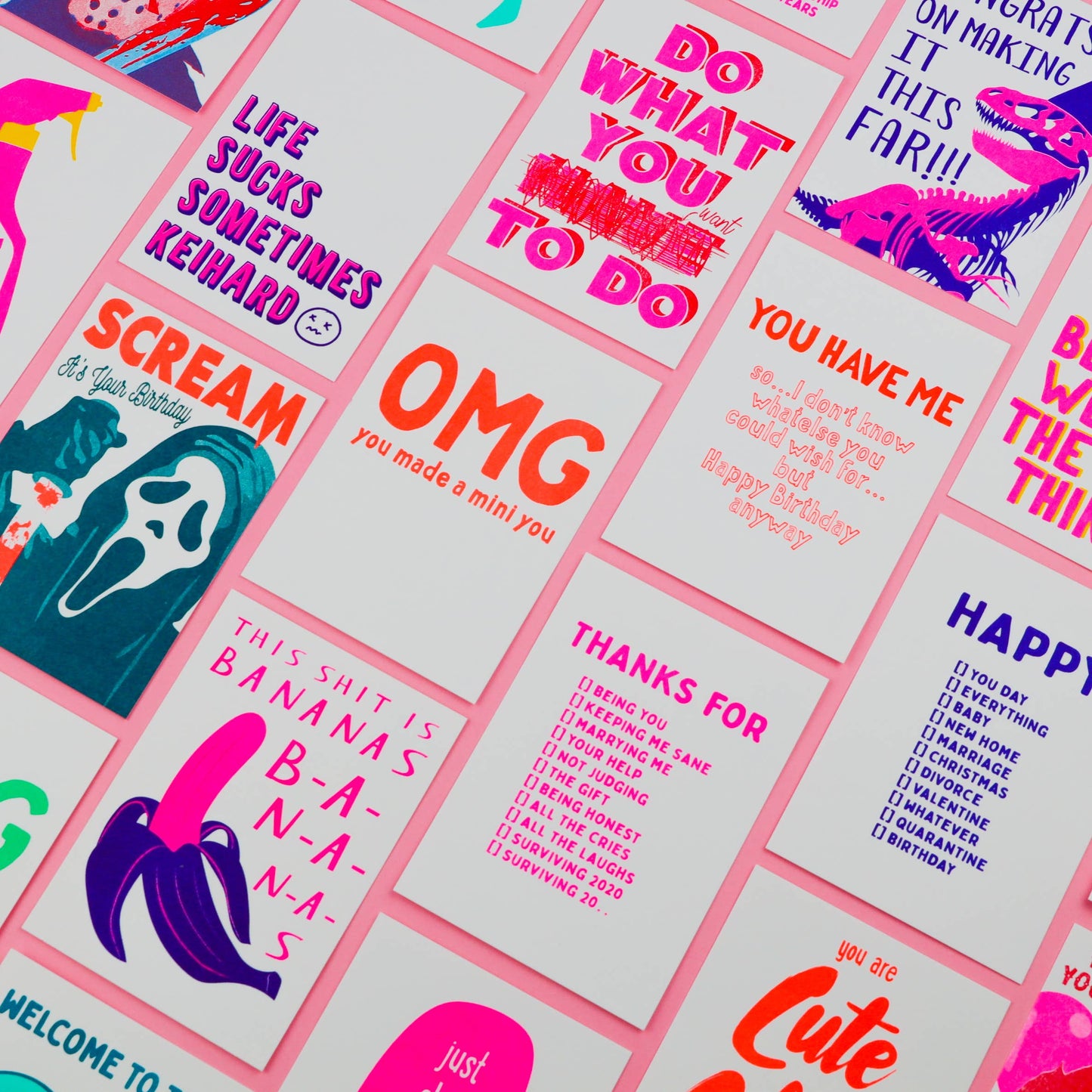 You Have Me Happy Birthday Risograph-Postkarte
