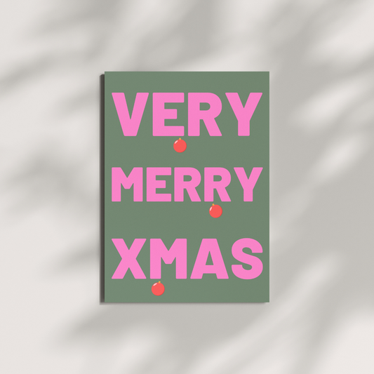 Postkarte - VERY MERRY XMAS