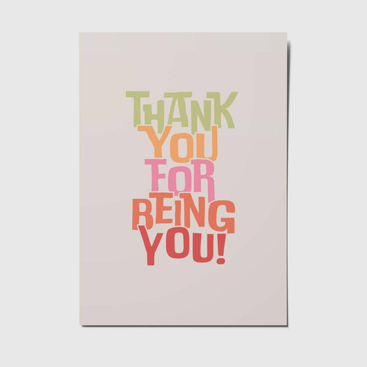 Thank you for being you - A6 Postkarte 