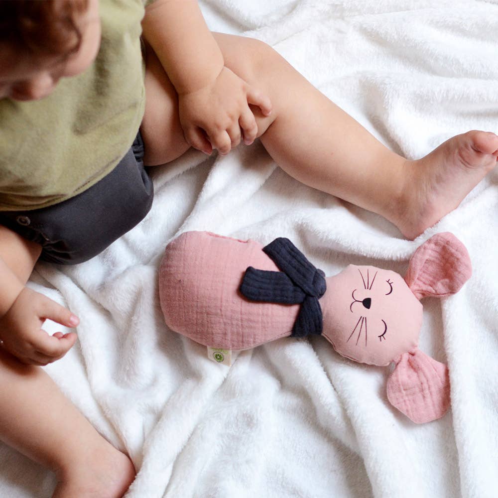 RATONCITO BIO Rasselpuppe aus Bio-Baumwolle für Babys