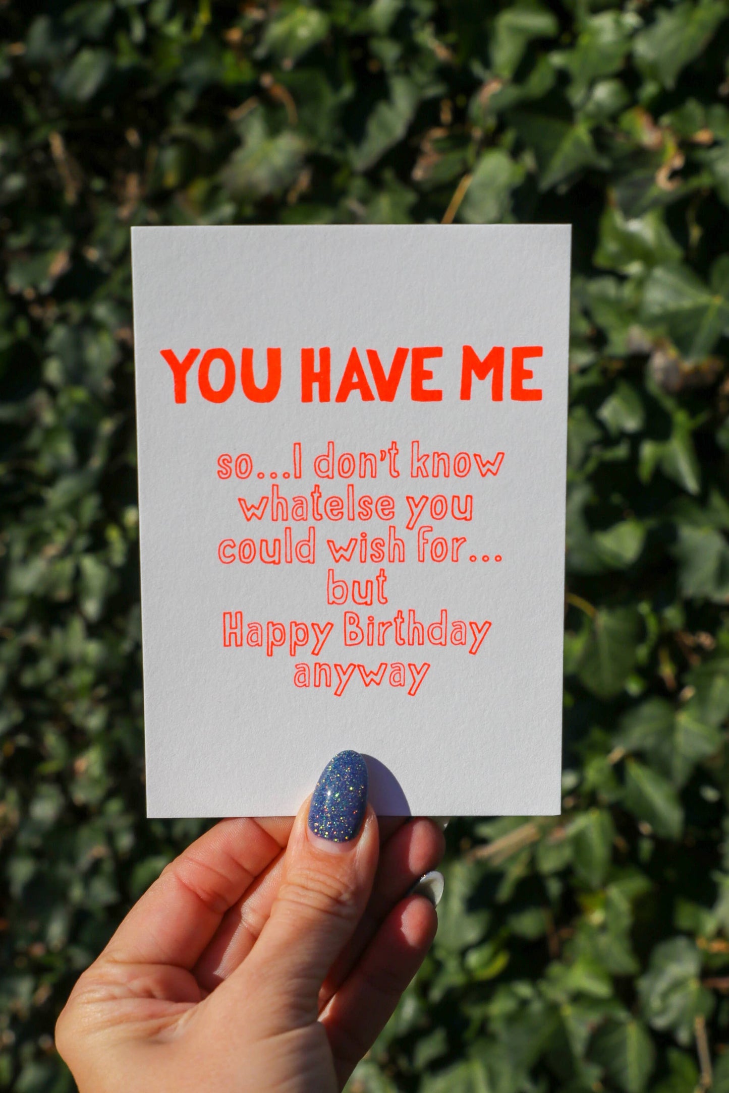 You Have Me Happy Birthday Risograph-Postkarte