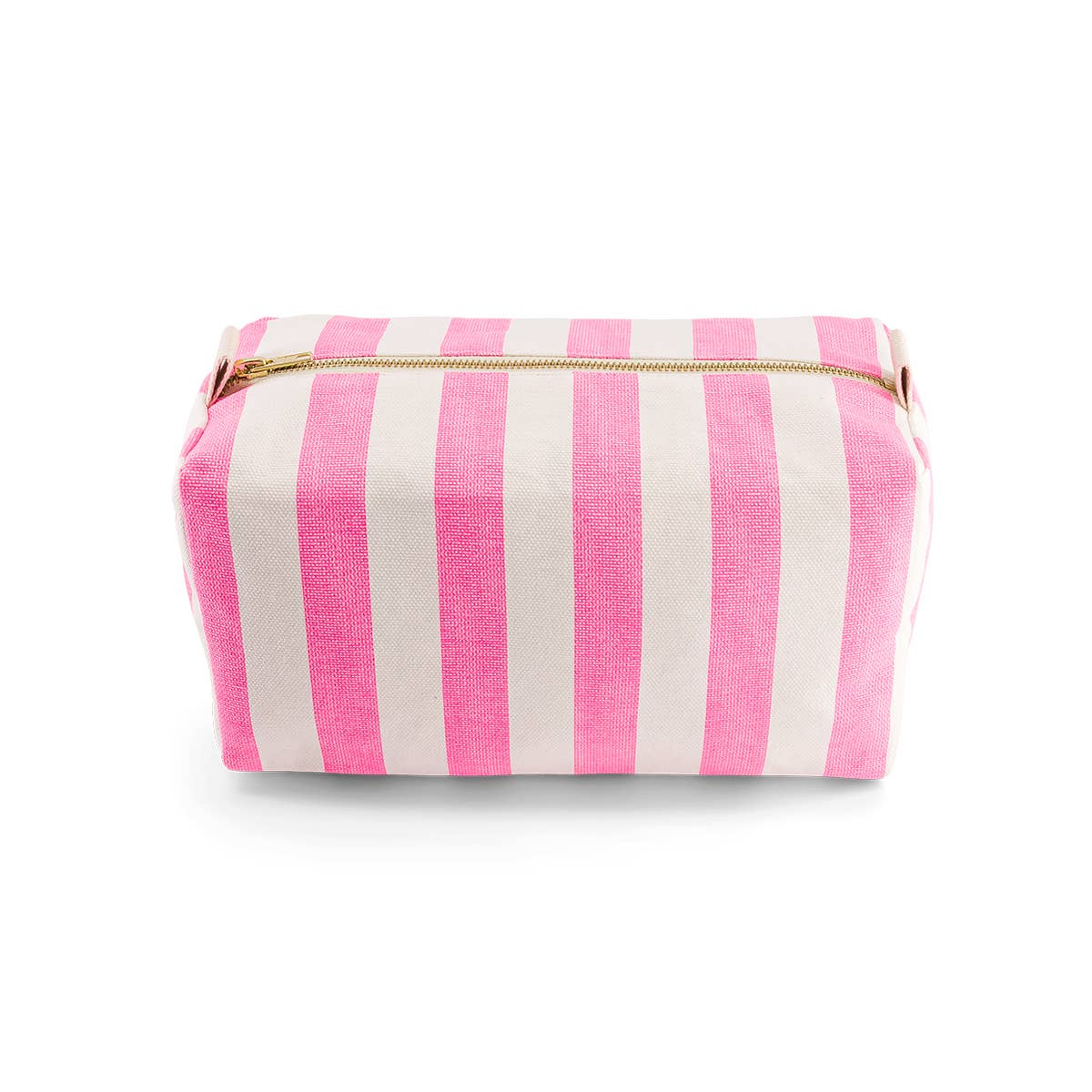 VIC Kulturtasche mit neongelben Streifen in Pink