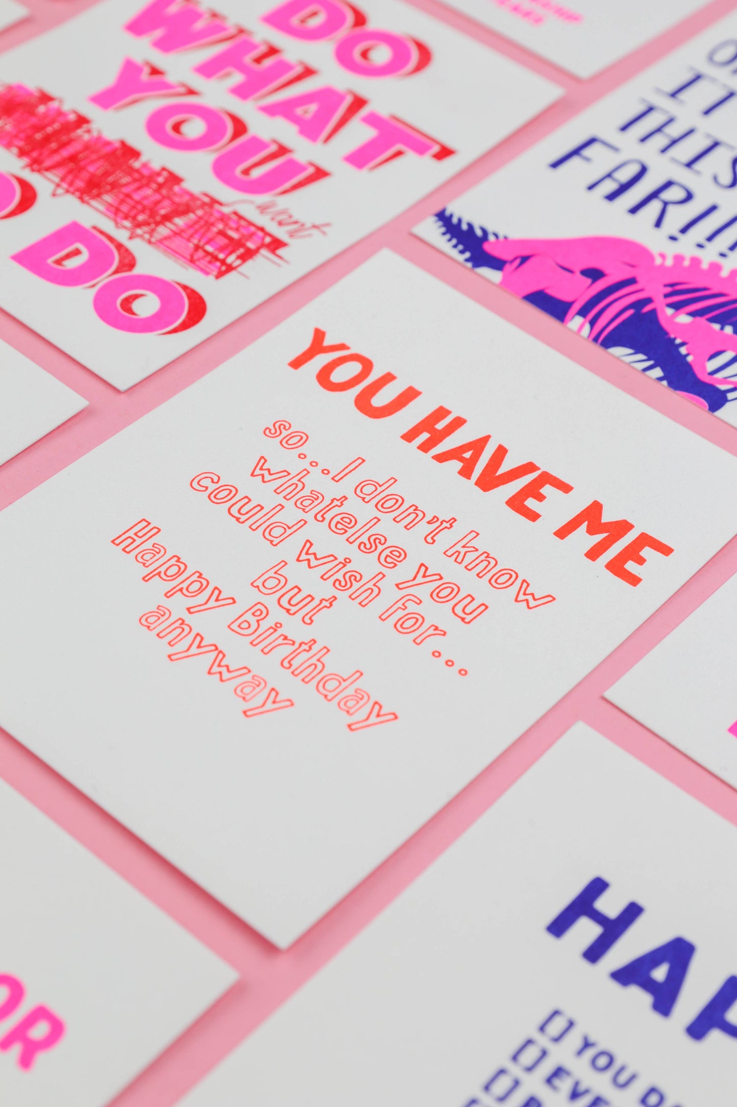 You Have Me Happy Birthday Risograph-Postkarte
