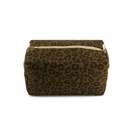 VIC Kulturtasche mit Leopardenmuster in Olive