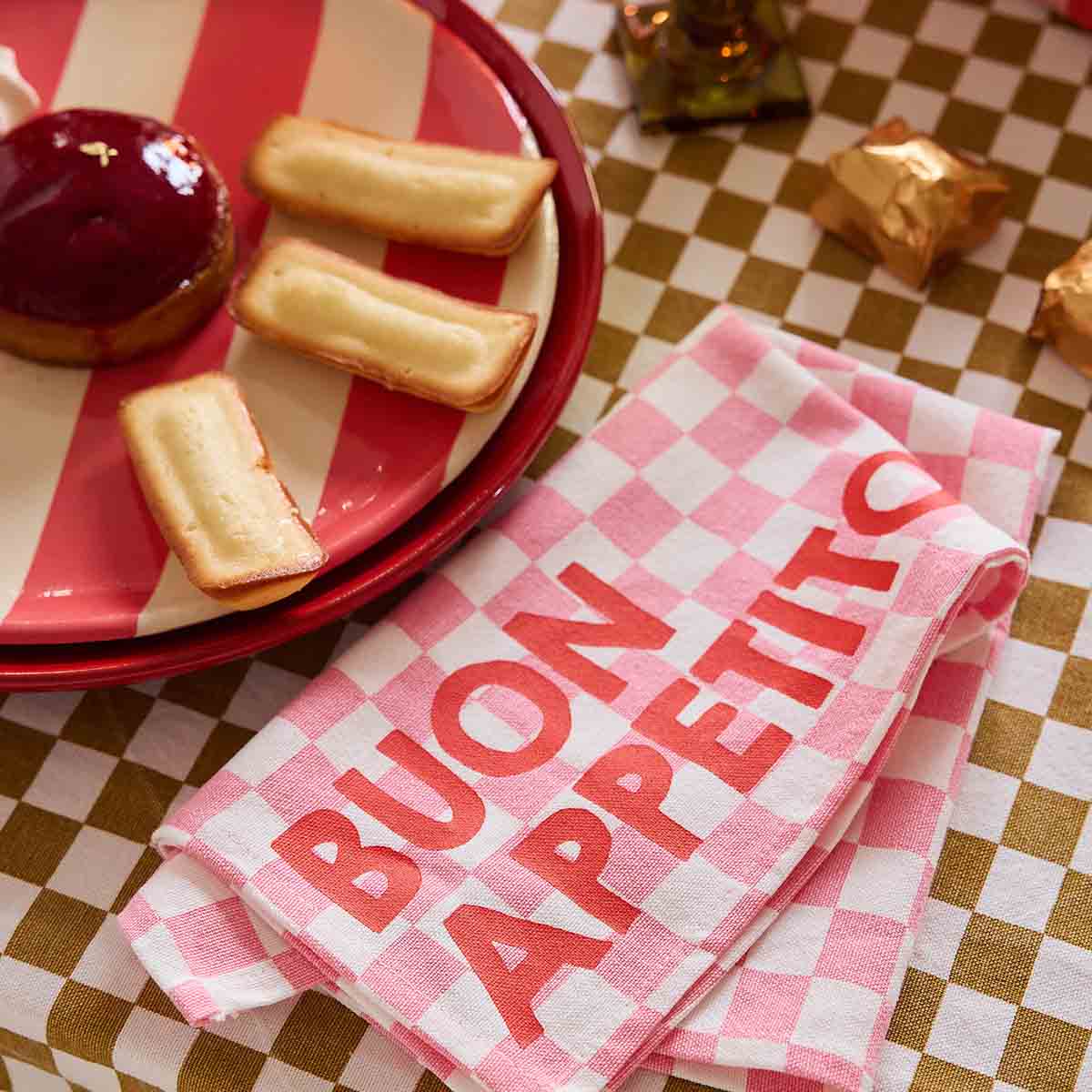 JOSEPHINE DAMIER ERDBEERE SERVIETTE - GUTEN APPETIT