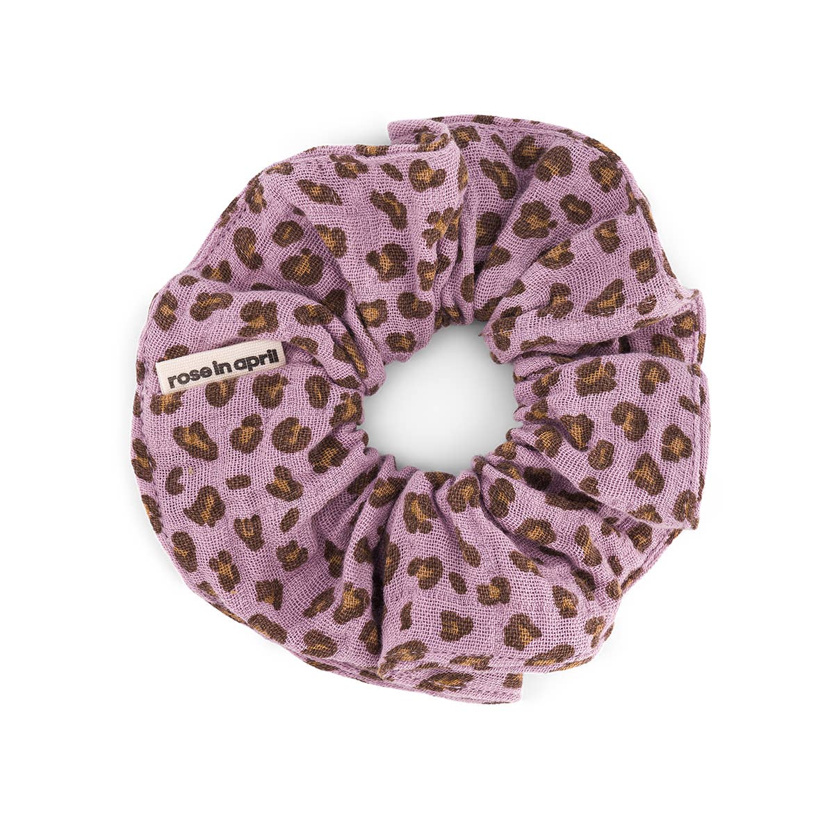 Mini Leopardenmuster Scrunchie in Flieder