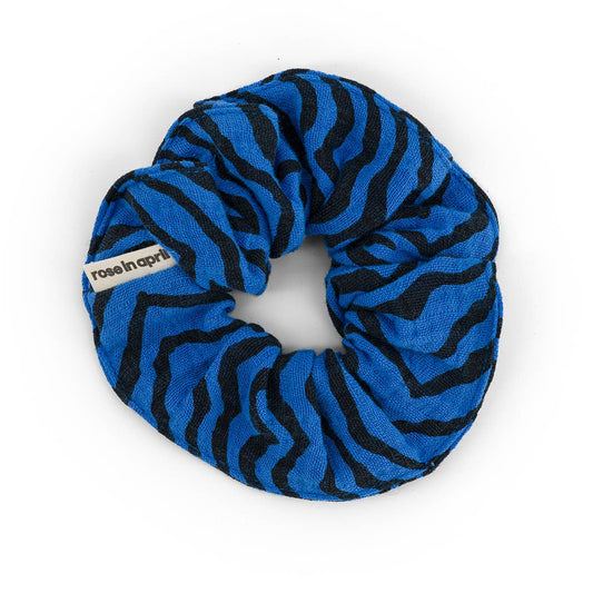 Scrunchie Zebrou in Greek Blue