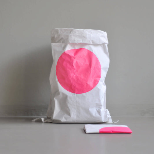 Papiertüte Kreis / Papiertüte Neon PINKER PUNKT