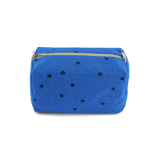 VIC Kulturtasche mit Herzprint in Greek Blue