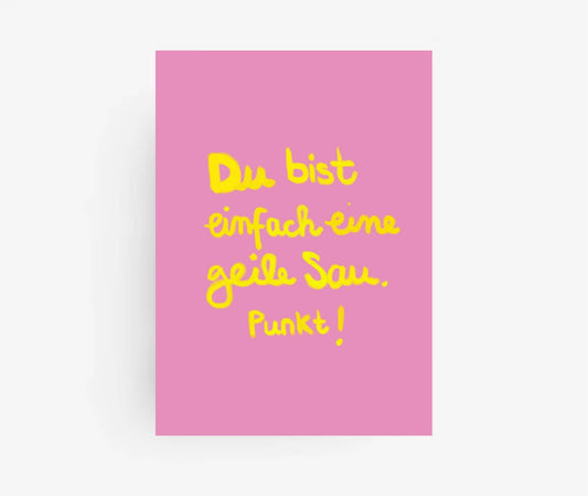 * Du bist einfach eine geile Sau Punkt *Postkarte  