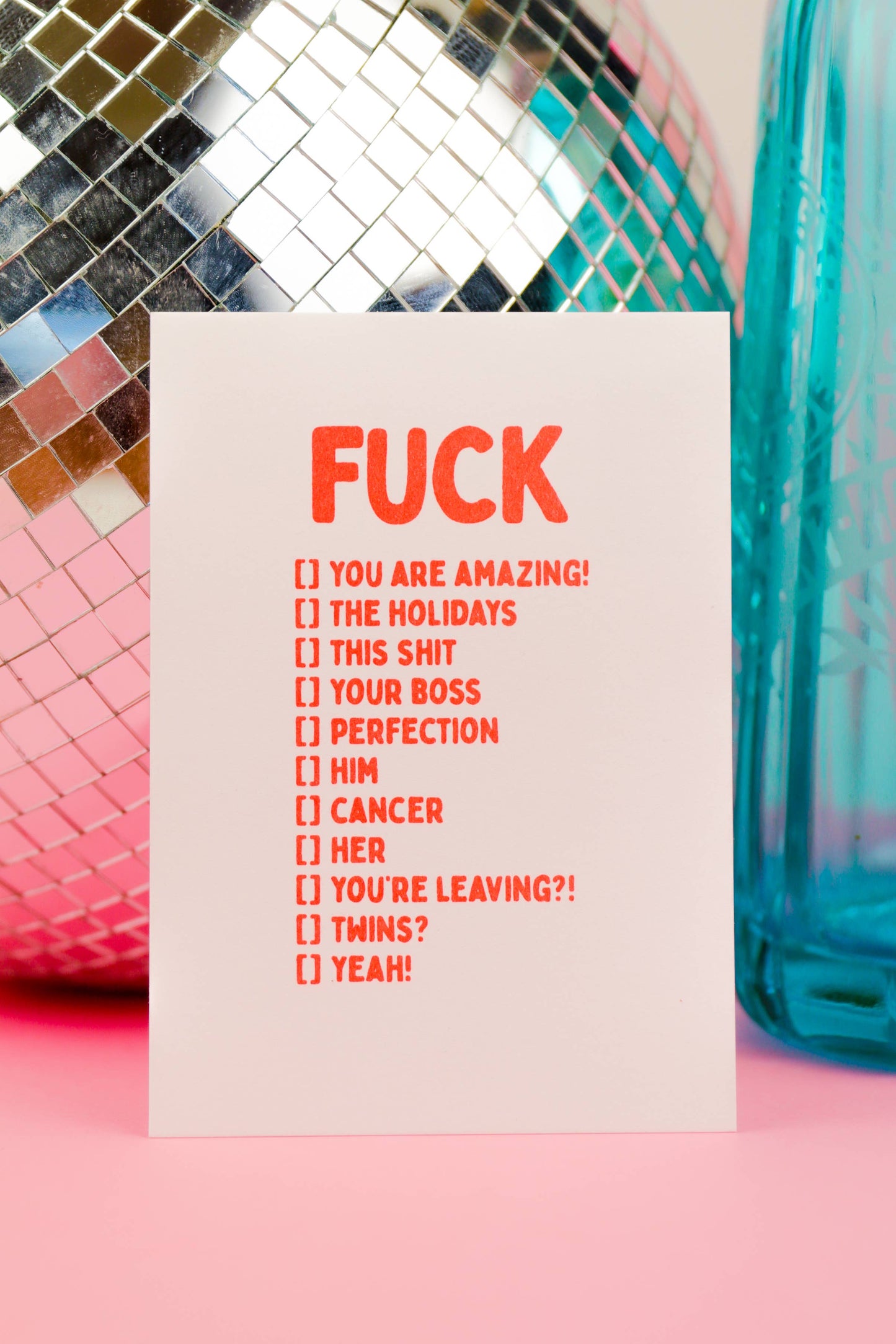 FUCK you are amazing, him, cancer, holidays Postkarte