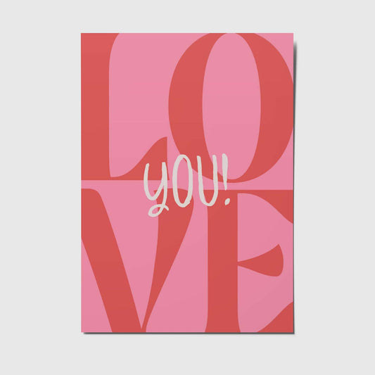 Love you - A6 Postkarte