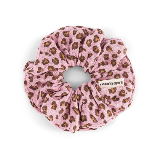 Mini Scrunchie mit Leopardenmuster in Candy Pink