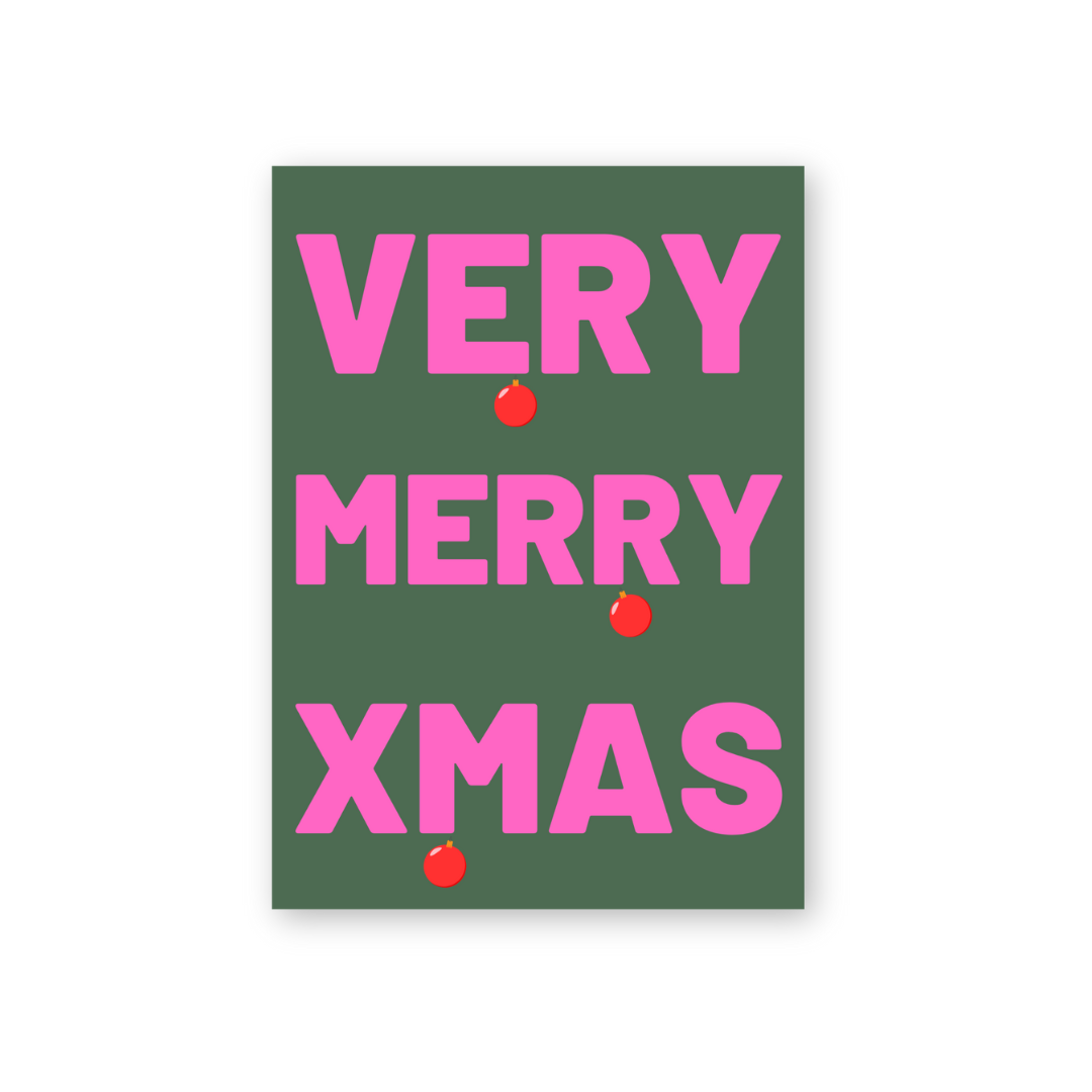 Postkarte - VERY MERRY XMAS