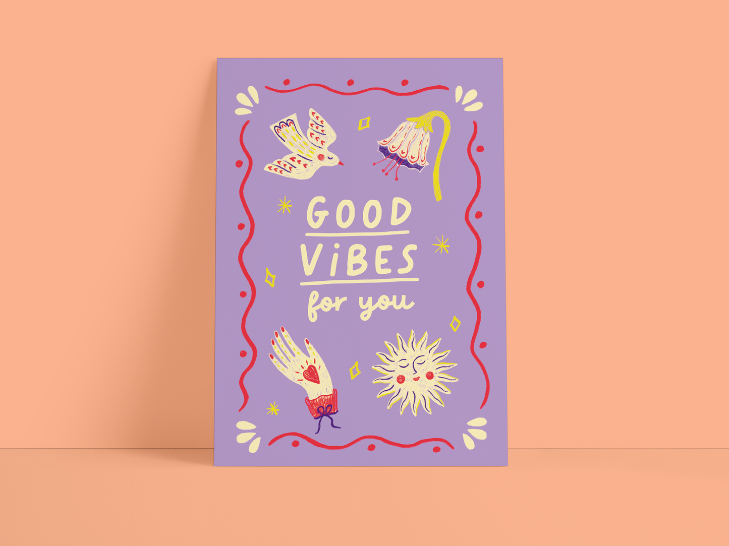 Postkarte / Good Vibes / Sprüche / DIN A6