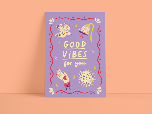 Postkarte / Good Vibes / Sprüche / DIN A6